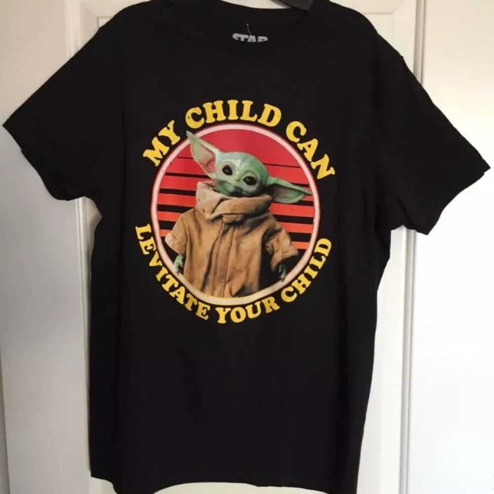 Star Wars Grogu “My Child Can Levitate Your Child” Large T-Shirt